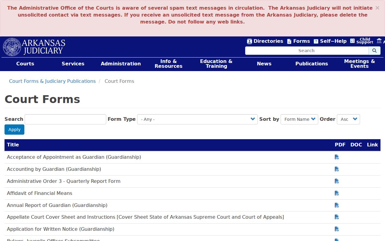 Van Buren County arrest warrant court forms index