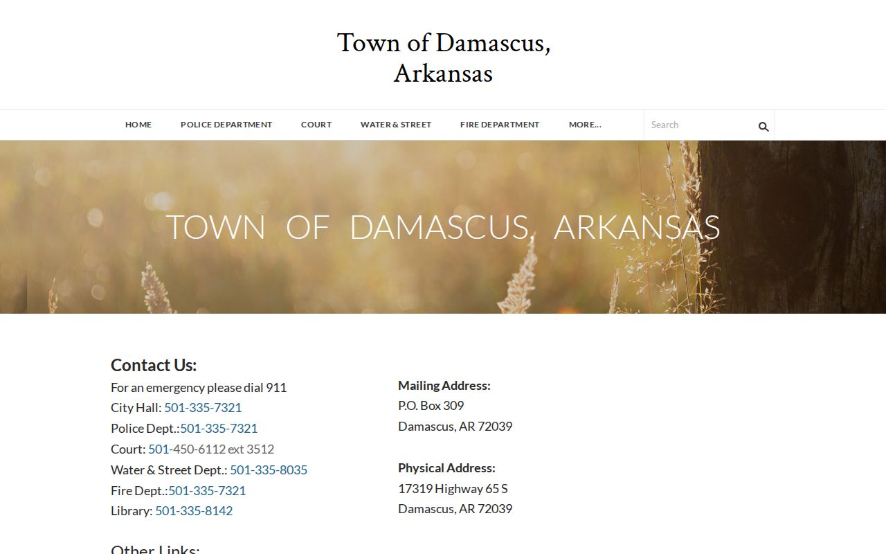 Van Buren County Damascus warrant records town contact routes