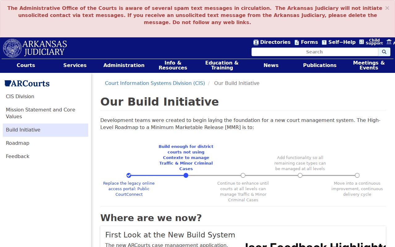 Arkansas Judiciary case-system Build Initiative information relevant to Van Buren County warrant checks